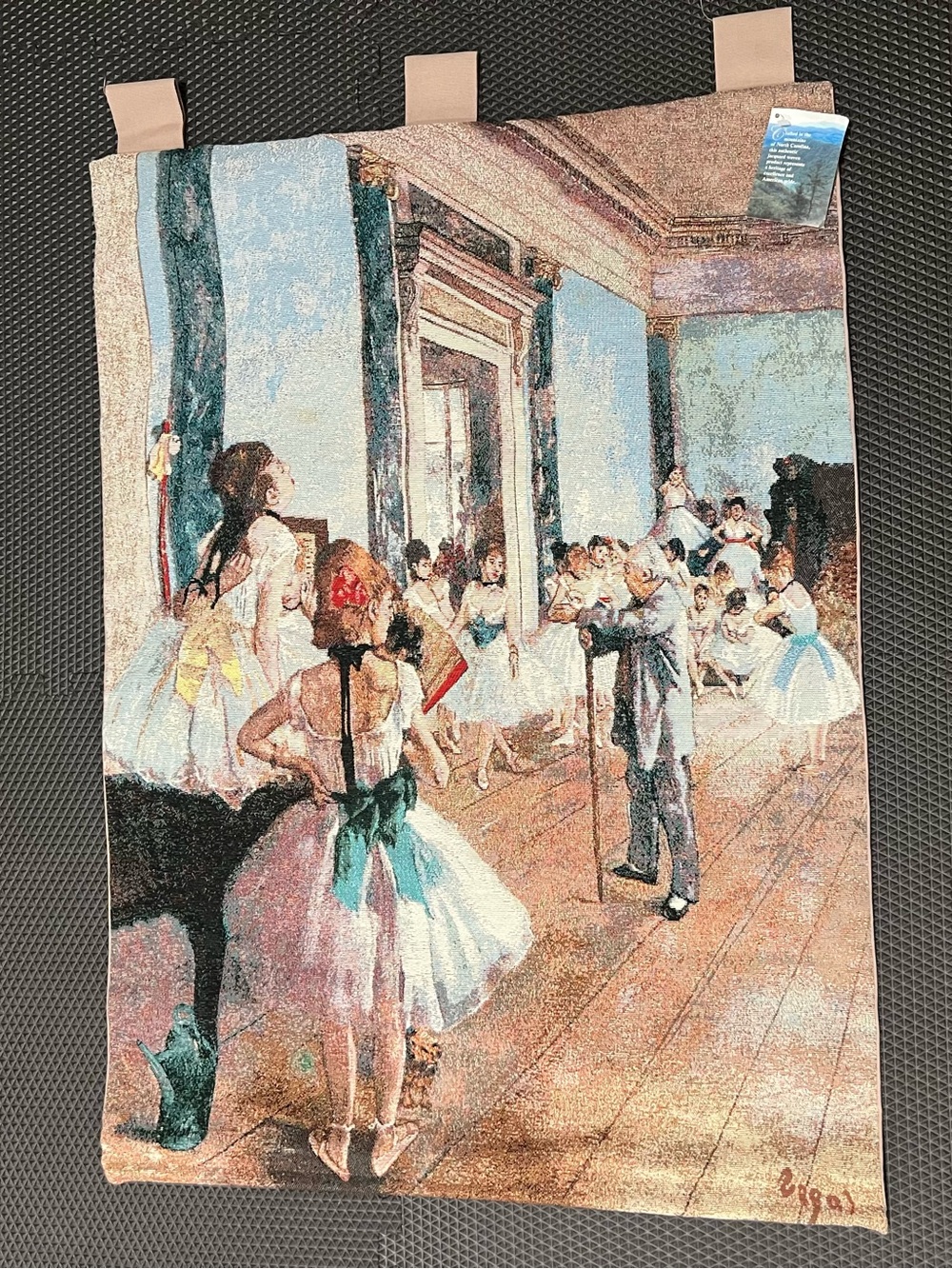 Edgar Degas Ballet Rehearsal Wall Art Tapestry - Pastel Blue & Pink - Picture 3 of 6
